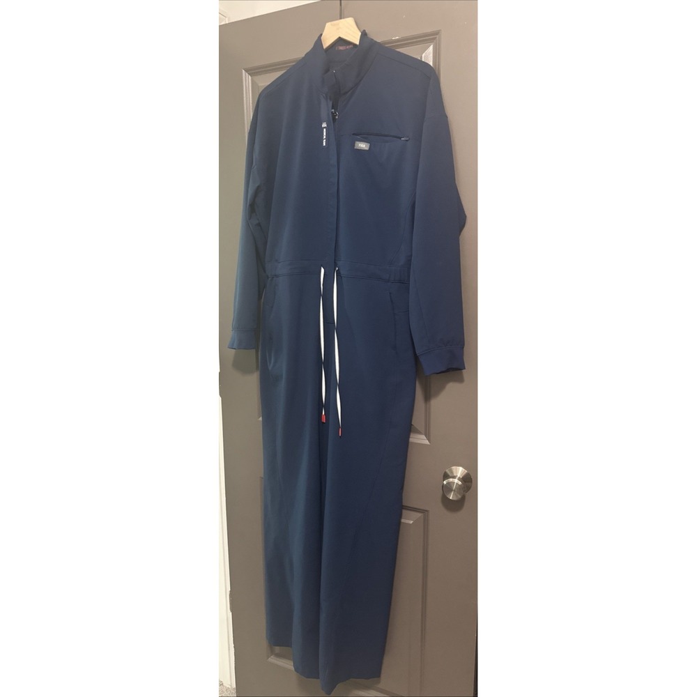 FIGS Technical Collection Women Size XL Team USA Medical Team L/S Jumpsuit Blue